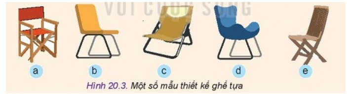 Quan sát các hình ảnh trong Hình 20.3 và cho biết những chiếc ghế nào đã thể hiện thiết kế theo nguyên tắc đơn giản (ảnh 1)