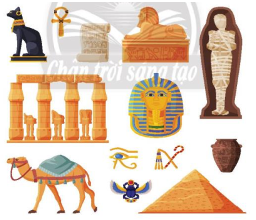 Em hãy chọn và giải mã ba trong số các biểu tượng sau đây của nền văn minh Ai Cập cổ đại (ảnh 1)
