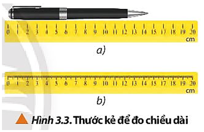 Để đo chiều dài của cây bút chì, em nên sử dụng loại thước nào trong Hình 3.3 để thu được kết quả chính xác hơn (ảnh 1)