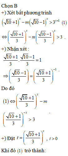 Tất cả các giá trị của tham số m để bất phương trình (ảnh 1)