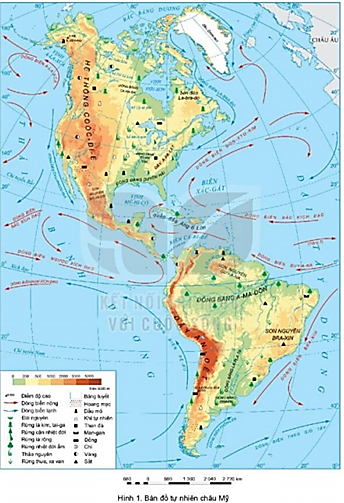 Dựa vào bản đồ tự nhiên châu Mỹ (trang 140), hãy cho biết lãnh thổ châu Mỹ trải dài khoảng bao nhiêu vĩ độ. (ảnh 1)