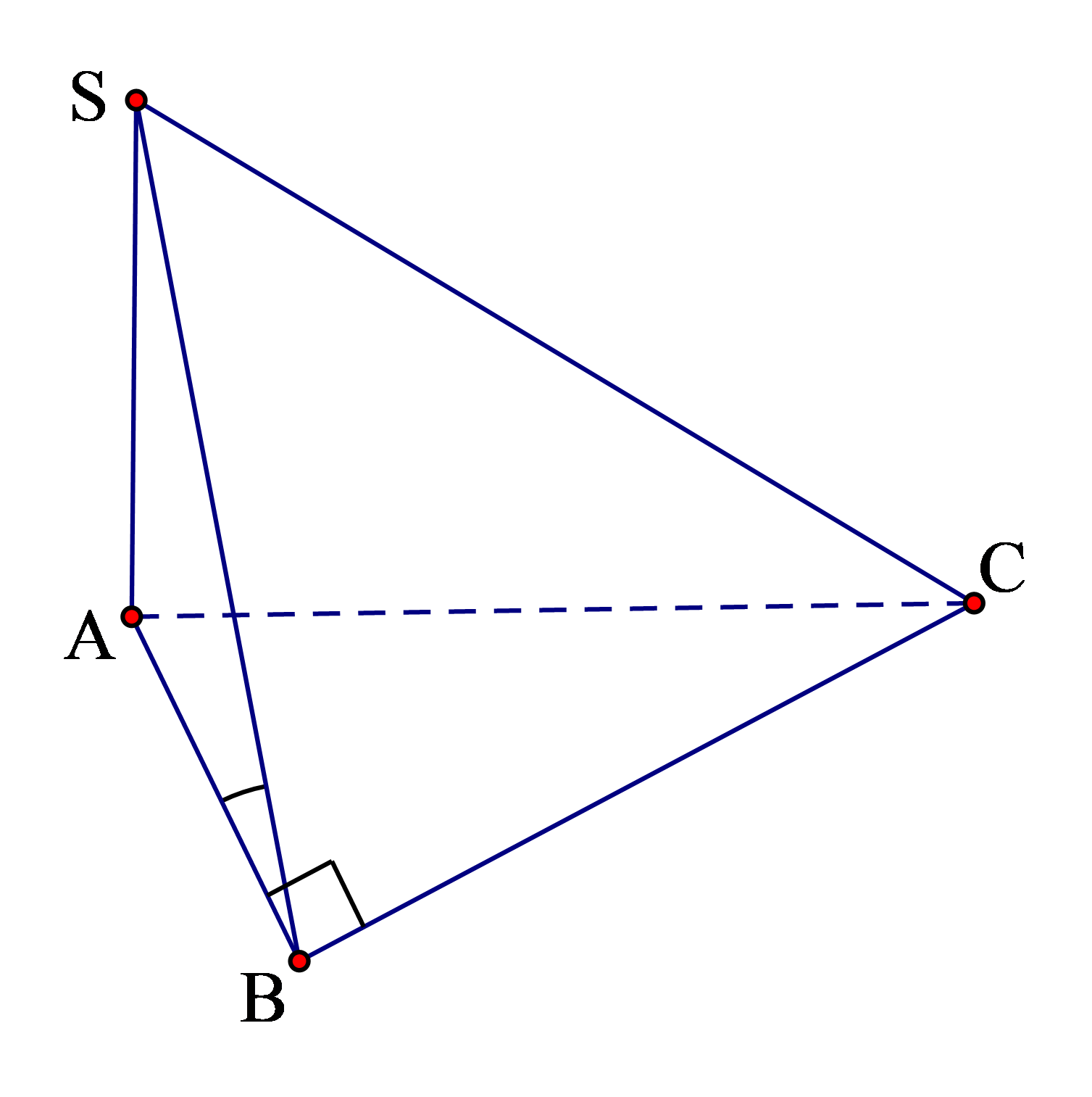 Cho hình chóp S.ABC có đáy là tam giác ABC vuông cân tại B, AC=a (ảnh 1)