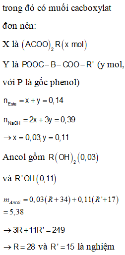 Cho hỗn hợp A gồm hai este X và Y (có cùng số nhóm chức). Đốt cháy (ảnh 2)