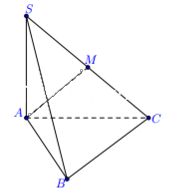 Cho hình chóp S.ABC có đáy ABC là tam giác vuông với (ảnh 1)