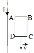 Một khung dây hình chữ nhật chuyển động song song với dòng điện thẳng dài vô hạn như hình vẽ. Dòng điện cảm ứng trong khung (ảnh 1)