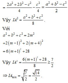 Trong không gian Oxyz, cho tứ diện ABCD với A(m;0;0) , B(0;m-1;0) ; C(0;0;m+4) thỏa mãn (ảnh 3)