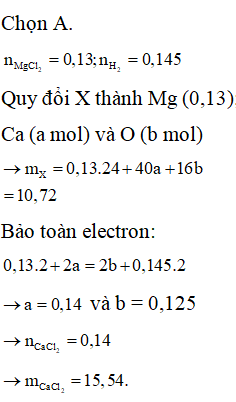 Hỗn hợp X gồm Mg, MgO, Ca và CaO. Hòa tan 10,72 gam X vào dung (ảnh 1)