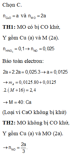 Hỗn hợp X gồm CuO và MO (M là kim loại có hóa trị không đổi) có tỉ lệ mol (ảnh 1)