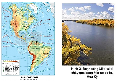 Quan sát bản đồ tự nhiên châu Mỹ (trang 140) và đọc thông tin, quan sát hình ảnh trong mục 3, hãy trình bày đặc điểm của sông, hồ ở Bắc Mỹ. (ảnh 1)