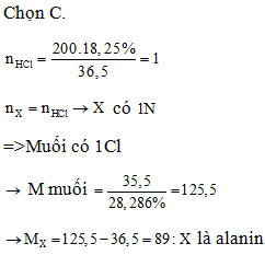 Lấy 1,0 mol -amino axit X phản ứng vừa đủ với 200 gam dung dịch (ảnh 1)