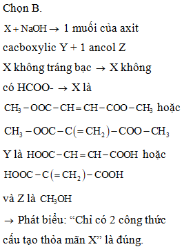 Este đa chức, mạch hở X có công thức phân tử C6H8O4 tác dụng với (ảnh 1)