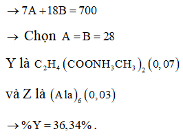 Chất X (C7H13O4N) là este của axit glutamic, chất Y (CnH2n+4O4N2) là muối (ảnh 2)