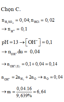 Cho m gam hỗn hợp gồm Na, Na2O, Ba, BaO (trong đó oxi chiếm (ảnh 1)