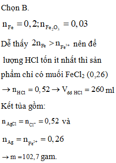 Để hoà tan hoàn toàn hỗn hợp X gồm 11,2 gam Fe và 4,8 gam Fe2O3 cần (ảnh 1)