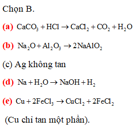 Cho các thí nghiệm sau:  (a) Cho CaCO3 vào dung dịch HCl dư (ảnh 1)