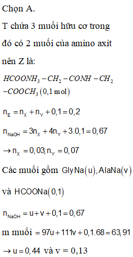 X là tripeptit, Y là tetrapeptit và Z là hợp chất có CTPT là C6H12N2O5 (ảnh 1)