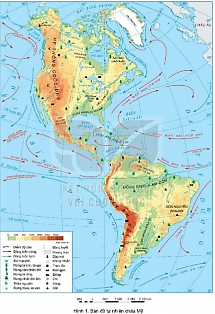 Dựa vào hình 1 (trang 140) và thông tin trong mục 2, hãy trình bày sự phân hóa thiên nhiên theo chiều đông - tây ở Trung và Nam Mỹ.  (ảnh 1)