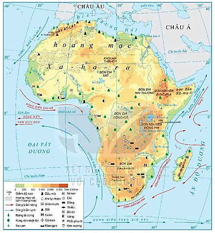 Dựa vào thông tin trong mục 1 và hình 1, hãy cho biết: - Châu Phi tiếp giáp với các biển, đại dương và châu lục nào. - Hình dạng, kích thước châu Phi. (ảnh 1)