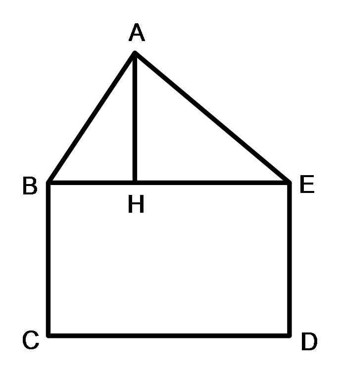 Tính chu vi và diện tích hình dưới đây, biết: AB = 12cm; BC = 12cm; CD = 15cm; AE = 14cm và AH = 10cm (ảnh 1)