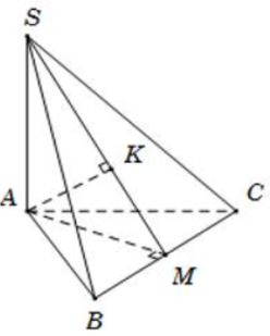 Cho hình chóp S.ABC có đáy ABC là tam giác đều cạnh 2a,SA vuông góc với đáy và SA = a. Gọi I là trung điểm của (ảnh 1)