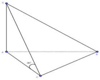Cho hình chóp tam giác S.ABC có đáy là tam giác ABC đều cạnh có độ dài là a,SA vuông góc với mặt phẳng đáy, cạnh bên (ảnh 1)