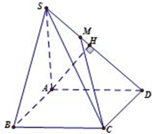  Cho hình chóp S.ABCD có đáy ABCD là hình vuông cạnh a,SA vuông góc (ABCD), SA = a căn 3 . Gọi M là điểm  (ảnh 1)