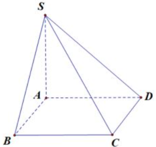 Cho hình chóp S.ABCD có đáy ABCD là hình vuông cạnh a,SA vuông góc với đáy và SA = a căn3 . Góc giữa đường thẳng (ảnh 1)