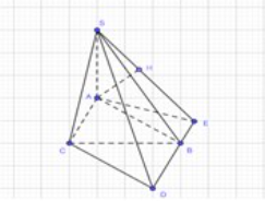 Cho hình chóp S.ABC có đáy ABC là tam giác đều cạnh a,SA vuông góc với (ABC), góc giữa đường thẳng SB và  (ảnh 1)