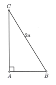 Cho tam giác ABC vuông tại A có BC = 2a, căn bậc 2 6/3 AC, Ab theo thứ tự lập thành một cấp  (ảnh 1)