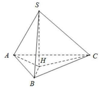 Cho hình chóp S.ABC có mặt đáy là tam giác đều cạnh bằng 2 và hình chiếu S lên mặt phẳng (ABC) là điểm H (ảnh 1)