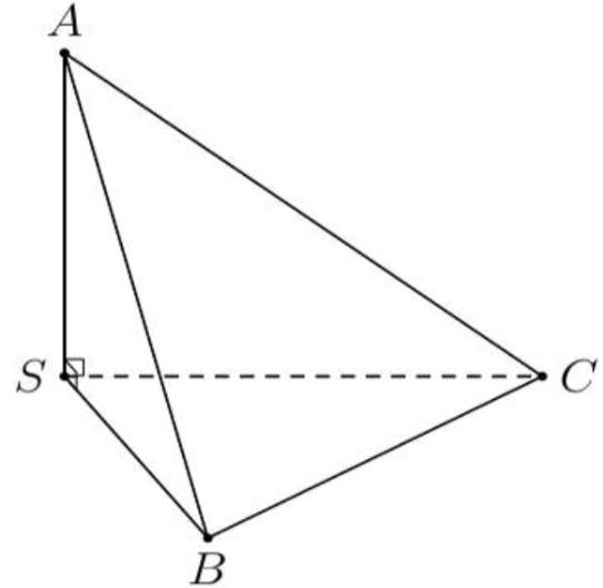  Cho tứ diện SABC có các cạnh SA,SB,SC đôi một vuông góc với nhau. Biết SA = 3a,SB = 4a,SC = 5a. Tính theo a (ảnh 1)