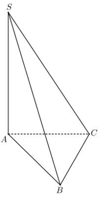 Cho khối chóp S.ABC có đáy ABC là tam giác vuông tại A,AB = a, góc giữa SC với mặt phẳng đáy bằng 60^0, (ảnh 1)