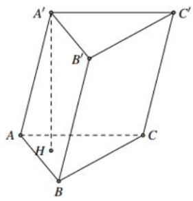 Khối lăng trụ tam giác ABC.A'B'C' có thể tích bằng 90 cm^3. Tính thể tích của khối tứ diện A'.ABC. (ảnh 1)