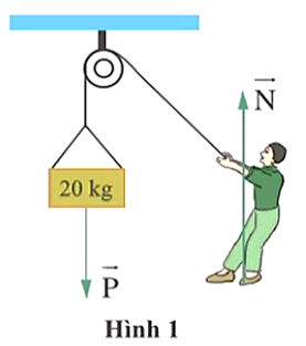 Một người kéo dây để giữ thùng hàng như hình 1. Trên hình đã biểu diễn hai lực. (ảnh 1)