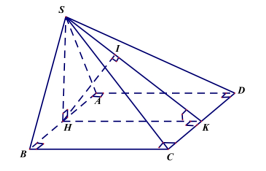 Cho hình chóp S.ABCD có đáy là hình vuông cạnh 2a, tam giác SAB cân tại S  (ảnh 1)