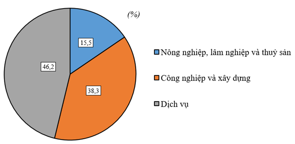 - Vẽ biểu đồ thể hiện cơ cấu GDP phân theo ngành của Việt Nam, năm 2019.  - Nhận xét và giải thích về cơ cấu GDP phân theo ngành của Việt Nam, năm 2019. (ảnh 1)