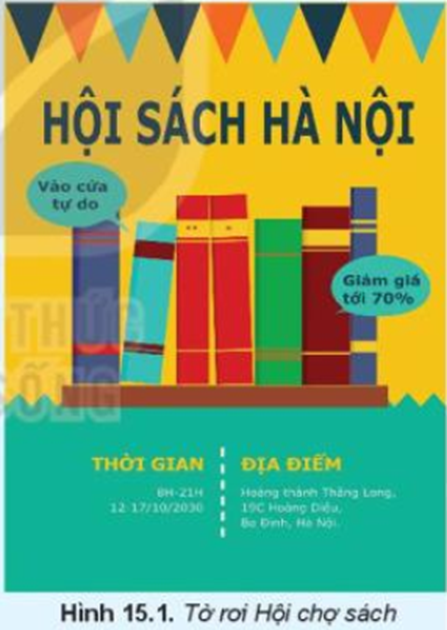 Em được giao nhiệm vụ thiết kế tờ rơi quảng cáo cho Hội chợ sách. Thảo luận (ảnh 1)