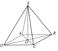 Cho hình chóp tứ giác đều có cạnh đáy bằng a , góc giữa cạnh bên  (ảnh 1)