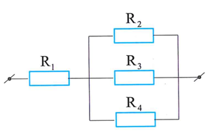 Bốn điện trở R1=2Q;R2=6Q;R3;R4=4Q mắc như hình vẽ, hiệu điện (ảnh 1)
