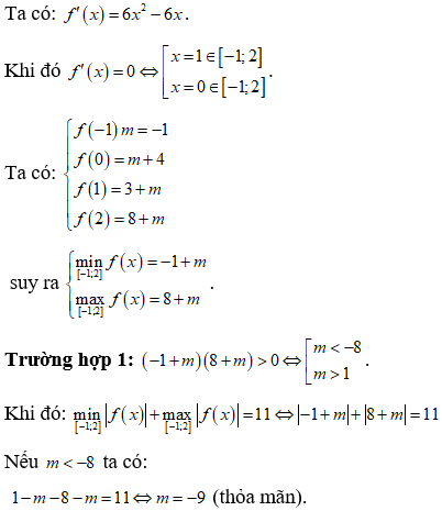 Cho hàm số y=f(x)=2x^3-3x^2+m+4 . Gọi S là tập hợp tất  (ảnh 2)
