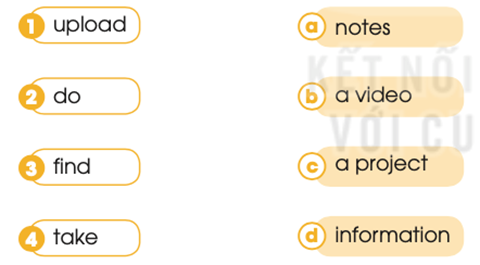 Match the verbs with the nouns to make phrases (Nối các động từ với danh từ để tạo (ảnh 1)
