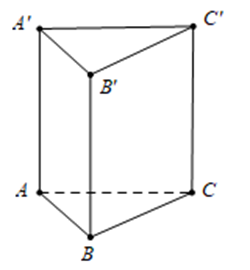 Cho khối lăng trụ đứng ABC. A'B'C' có đáy là tam giác đều cạnh  (ảnh 1)