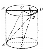 Cho hình trụ có các đáy là hai hình tròn tâm O và O’, bán  (ảnh 1)