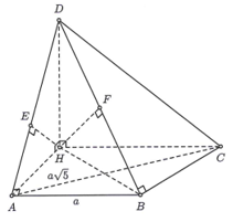 Cho tứ diện ABCD có góc DAB= góc CBD =90 độ; AC=a* căn bậc hai của 5; góc ABC =135 độ .  (ảnh 1)