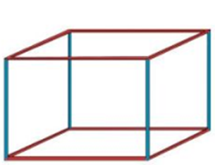 Một chiếc khung sắt dạng khối hộp chữ nhật có các cạnh được sơn màu như hình (ảnh 1)