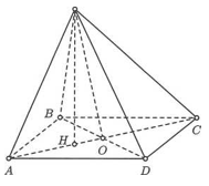 Cho hình chóp S.ABCD có cạnh SA = x còn tất cả các cạnh khác có độ dài bằng 2.  (ảnh 1)