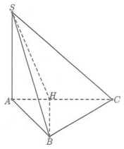 Cho hình chóp S.ABC có đáy là tam giác vuông tại B, cạnh bên SA vuông góc với mặt phẳng đáy,  (ảnh 1)