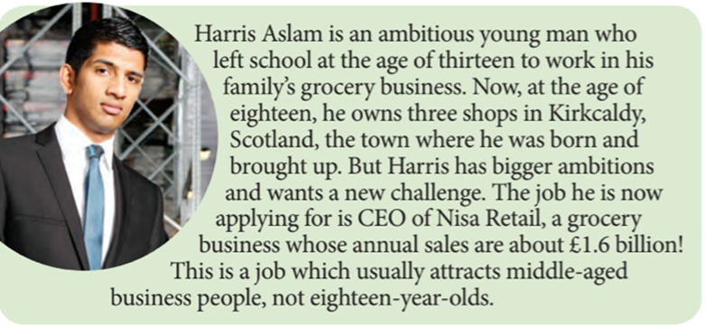 Read the article. What job is Harris applying for? (Đọc bài báo. Harris đang ứng tuyển công việc gì?) (ảnh 1)