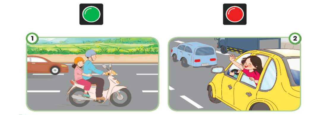  Quan sát tranh và nêu một số quy tắc an toàn khi đi trên các phương tiện giao thông. (ảnh 1)