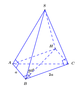 Cho khối chóp S.ABC có đáy là tam giác vuông tại B (ảnh 1)